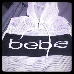 Bebe short sleeve see through hoodie